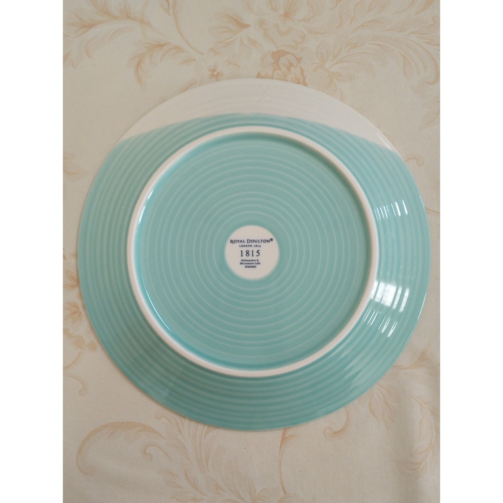 Royal Doulton 1815 Bold Turquoise Dipped Porcelain Dinner Plate 11 Inch NEW - Picture 2 of 7